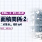 法規 No.16【面積関係② 図面・図形形式】建蔽率・容積率・延べ面積の計算