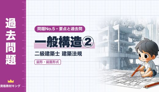 二級建築士 建築法規 問題No.5【一般構造② 図形・図面形式】採光補正係数・天井の高さ・換気量の計算と過去問※完全無料