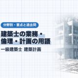 建築士の業務・ 倫理・計画の用語｜一級建築士 建築計画｜分野別・要点と過去問（資格教材キング）