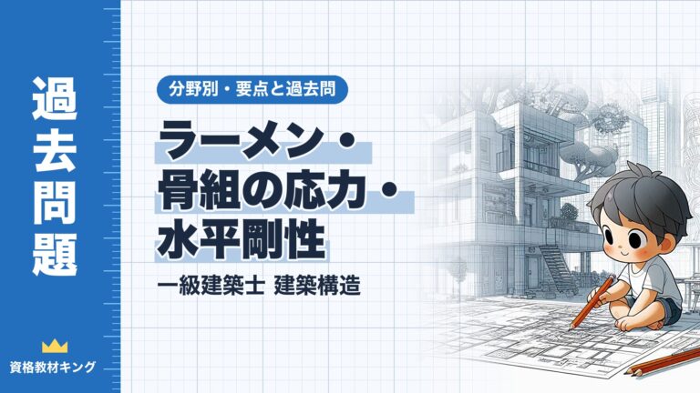 一級建築士 建築構造【ラーメン・骨組の応力・水平剛性】分野別過去問 要点解説※完全無料