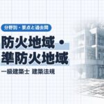 法規【防火地域・準防火地域】耐火建築物等・準耐火建築物等の規模・地域にわたる建築物
