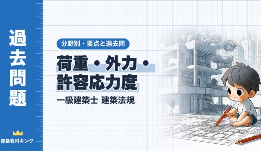 一級建築士 建築法規【荷重・外力・許容応力度】積載荷重の表・地震力・許容応力度・材料強度の要点と過去問10年分※完全無料