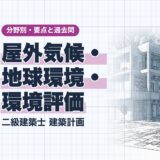 屋外気候・ 地球環境・ 環境評価｜二級建築士 建築計画｜分野別・要点と過去問（資格教材キング）
