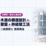 木造の構造設計・ 壁量・枠組壁工法｜二級建築士 建築構造｜分野別・要点と過去問（資格教材キング）